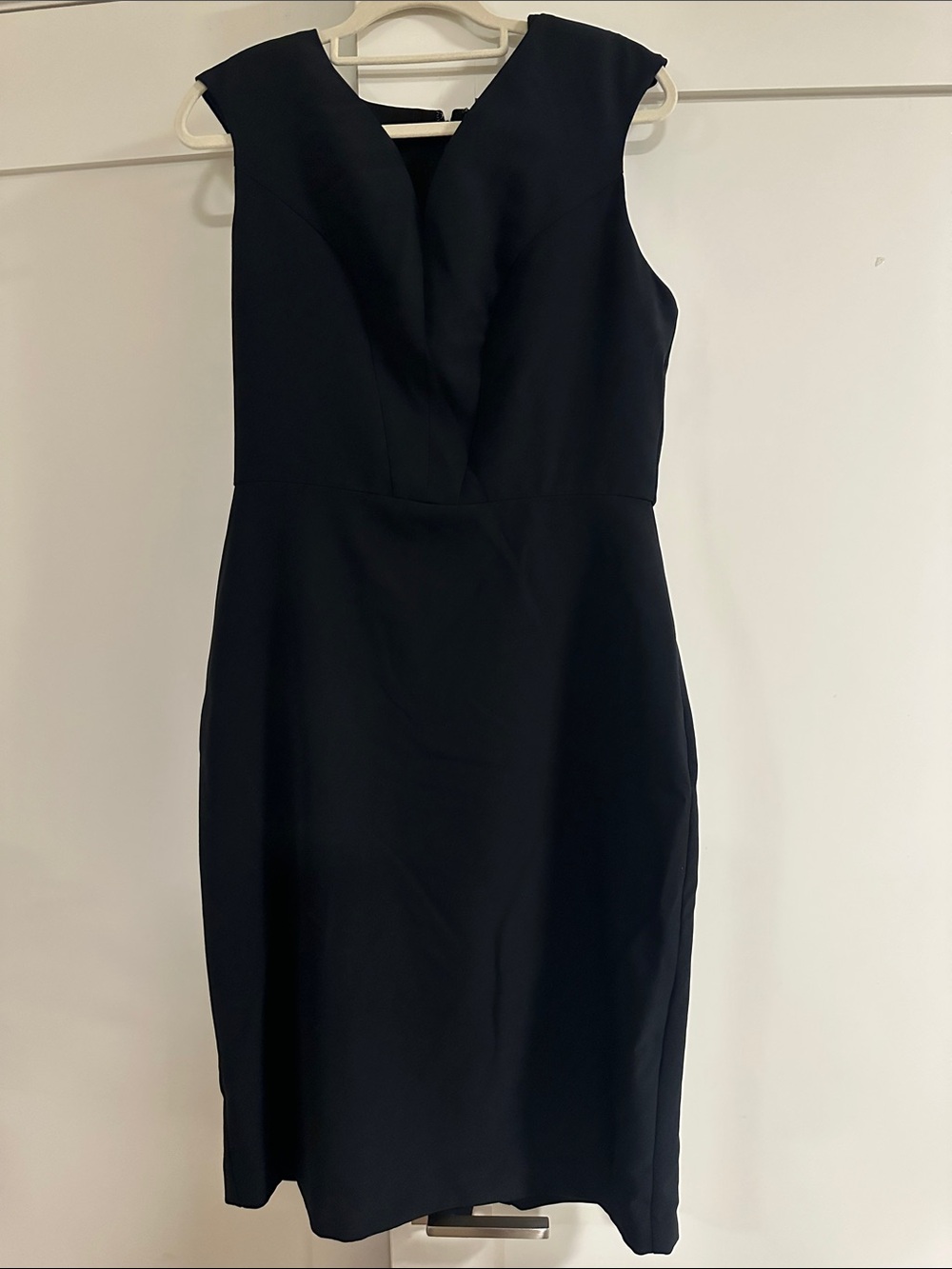 Worthington Black V-Notch Midi Sheath Dress, Excellent Condition, Size:12T